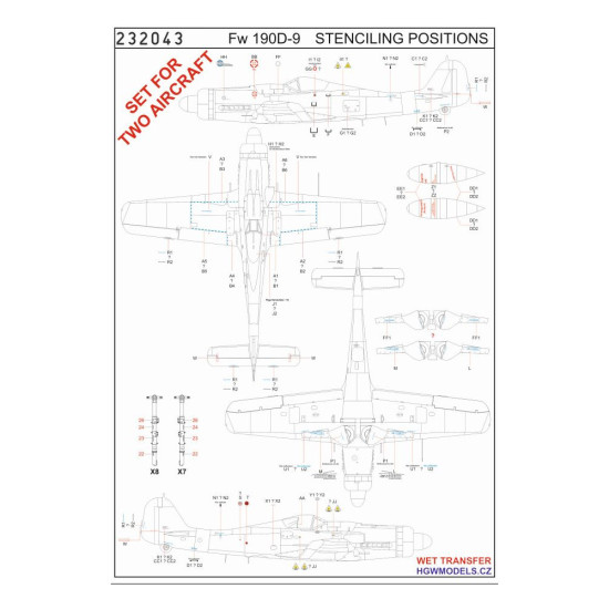 Hgw 232043 1/32 Decal For Fw190d-9 Stencils Accessories For Aircraft