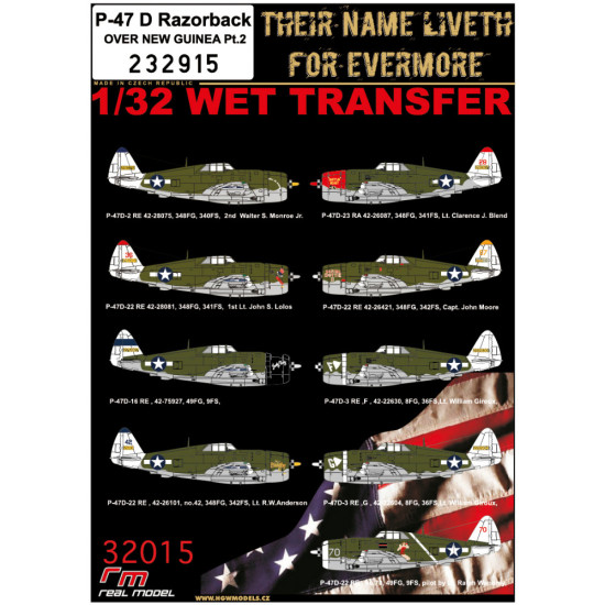 Hgw 232915 1/32 Decal For P-47 D Razorback Over New Guinea Pt 2