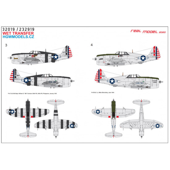 Hgw 232919 1/32 Decal For P-47d Razorback In The Pacific Area Pt 1