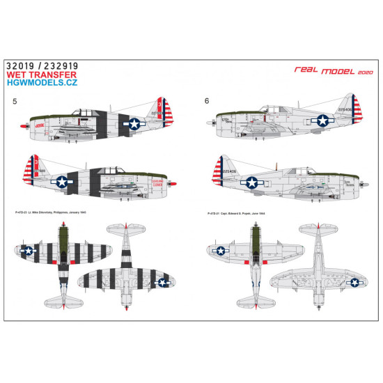 Hgw 232919 1/32 Decal For P-47d Razorback In The Pacific Area Pt 1