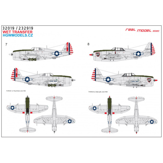 Hgw 232919 1/32 Decal For P-47d Razorback In The Pacific Area Pt 1