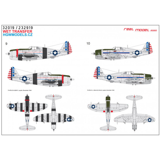 Hgw 232919 1/32 Decal For P-47d Razorback In The Pacific Area Pt 1