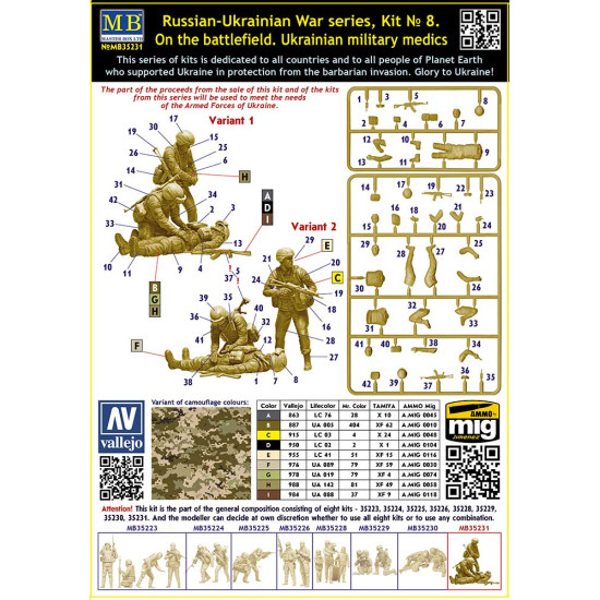Us Stock Master Box 35231 - 1/35 - Russian Ukrainian War Series Kit 8 On The Battlefield Ukrainian Military Medics Us Stock Master Box 35231 - 1/35 - Russian Ukrainian War Series Kit 8 On The Battlefield Ukrainian Military Medics