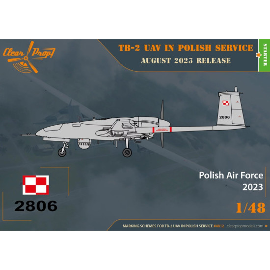 Clear Prop 4812 1/48 Bayraktar Tb 2 Uav In Polish Service Plastic Model Aircraft