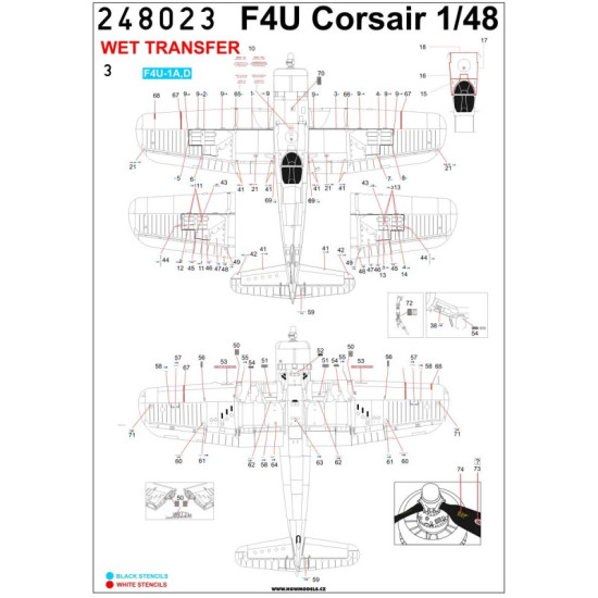 Hgw 248023 1/48 Decal For F4u Corsair Stencils Accessories For Aircraft