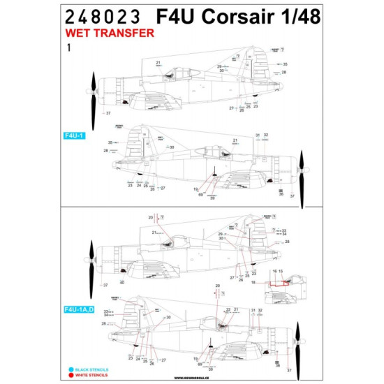 Hgw 248023 1/48 Decal For F4u Corsair Stencils Accessories For Aircraft