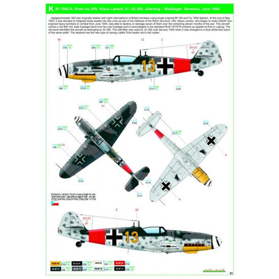 Hgw 248060 1/48 Decal For Bf 109g-6/G-14 Reichsverteidigung Markings For Eduard