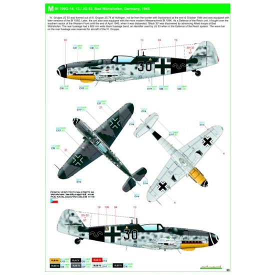 Hgw 248060 1/48 Decal For Bf 109g-6/G-14 Reichsverteidigung Markings For Eduard