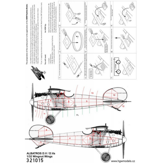 Hgw 321015 1/32 Albatros D V / D Va Aircraft Nail Set For Wingnut Wings