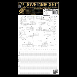 Hgw 481035 1/48 P-38j Lightning Riveting Set For Tamiya