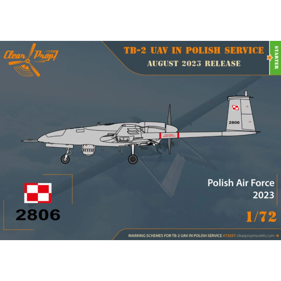 Clear Prop 72037 1/72 Bayraktar Tb 2 Uav In Polish Service Plastic Model Aircraft