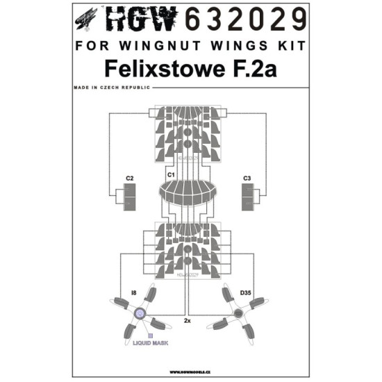 Hgw 632029 1/32 Mask For Felixstowe F 2a Wingnut Wings Accessories For Aircraft