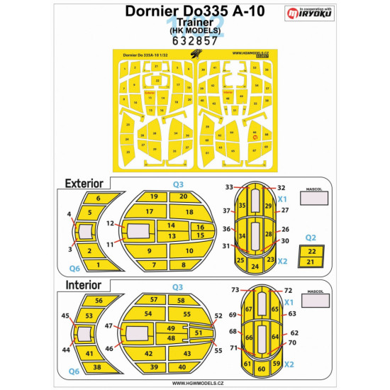 Hgw 632857 1/32 Mask For Dornier Do 335a-10 Hk Models Accessories For Aircraft