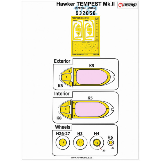 Hgw 632858 1/32 Mask For Hawker Tempest Mk Ii Special Hobby Accessories Aircraft