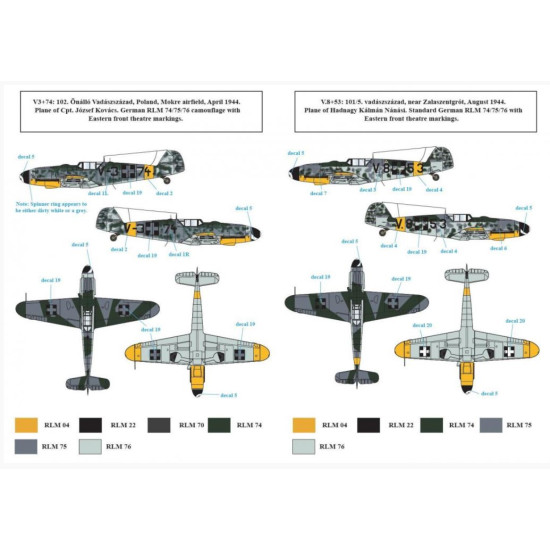 Sbs D48021 1/48 Messerschmitt Bf 109g 6 In Hungarian Service Vol Ii Decal Model