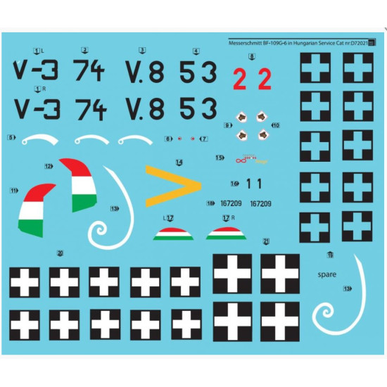 Sbs D48021 1/48 Messerschmitt Bf 109g 6 In Hungarian Service Vol Ii Decal Model