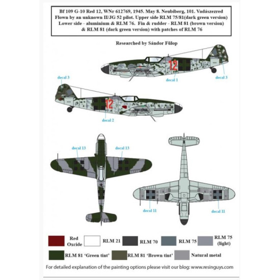 Sbs D48029 1/48 Messerschmitt Bf 109 G 10 In Hungarian Service Ww Ii