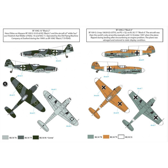 Sbs Buc-72004 1/72 Bf 109 Ha 1112 1990s Airshow Star Decals