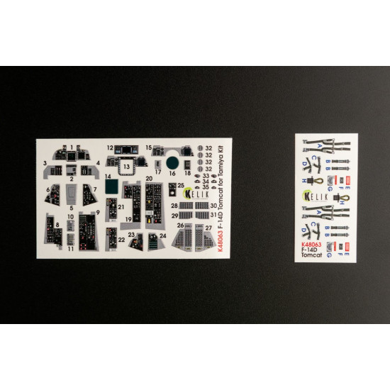 Kelik K48063 1/48 F 14d Tomcat Interior 3d Decals For Tamiya Kit