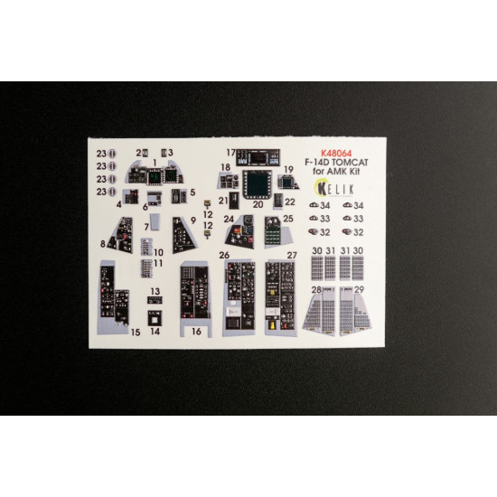 Kelik K48064 1/48 F 14d Tomcat Interior 3d Decals For Amk Kit Kelik K48064 1/48 F 14d Tomcat Interior 3d Decals For Amk Kit