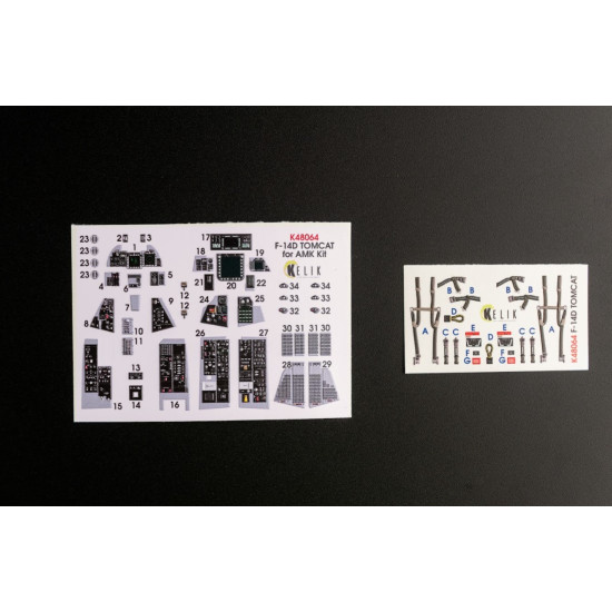 Kelik K48064 1/48 F 14d Tomcat Interior 3d Decals For Amk Kit Kelik K48064 1/48 F 14d Tomcat Interior 3d Decals For Amk Kit