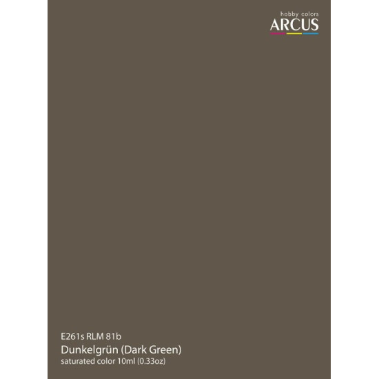 Arcus 261 Enamel Paint Luftwaffe E261s Rlm 81b Dunkelgrun Dark Green Saturated Color