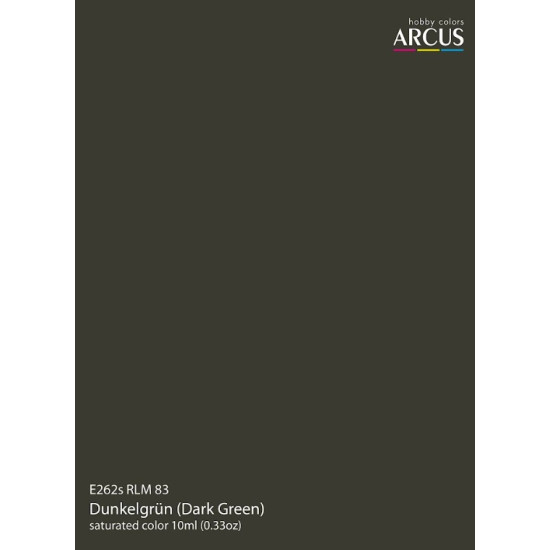 Arcus 262 Enamel Paint Luftwaffe E262s Rlm 83 Dunkelgrun Dark Green Saturated Color