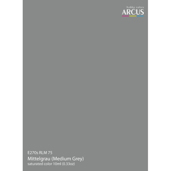 Arcus 270 Enamel Paint Luftwaffe 270 Rlm 75 Mittelgrau Medium Grey Saturated Color