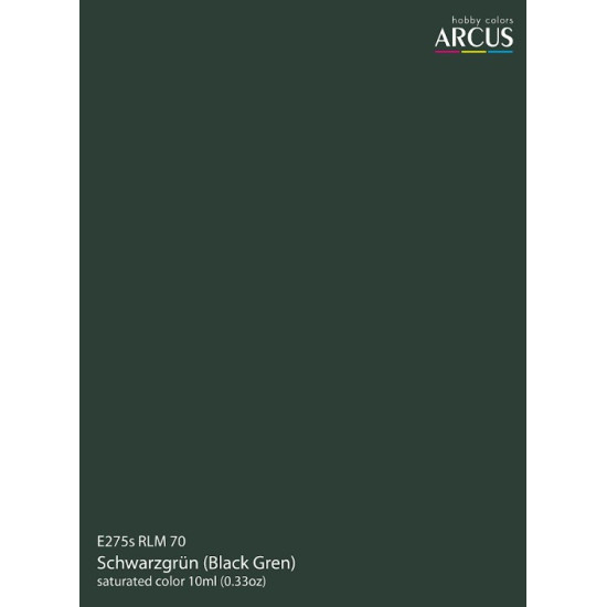 Arcus 275 Enamel Paint Luftwaffe Rlm 70 Schwarzgrun Black Green Saturated Color