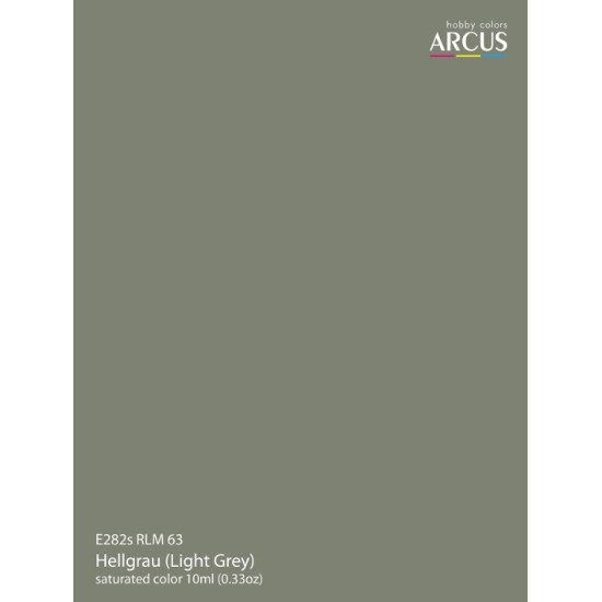 Arcus 282 Enamel Paint Luftwaffe Rlm 63 Hellgrau Light Grey Saturated Color