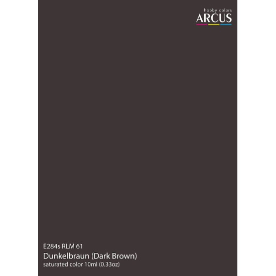 Arcus 284 Enamel Paint Luftwaffe Rlm 61 Dunkelbraun Dark Brown Saturated Color