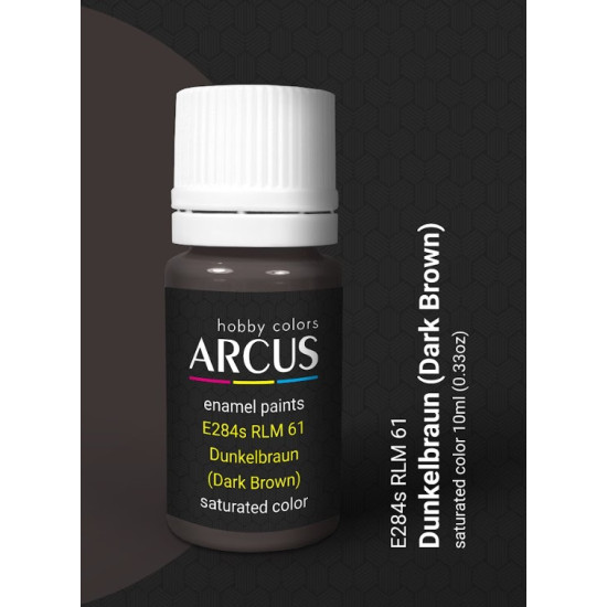 Arcus 284 Enamel Paint Luftwaffe Rlm 61 Dunkelbraun Dark Brown Saturated Color