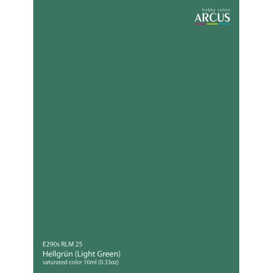 Arcus 290 Enamel Paint Luftwaffe Rlm 25 Hellgrun Light Green Saturated Color