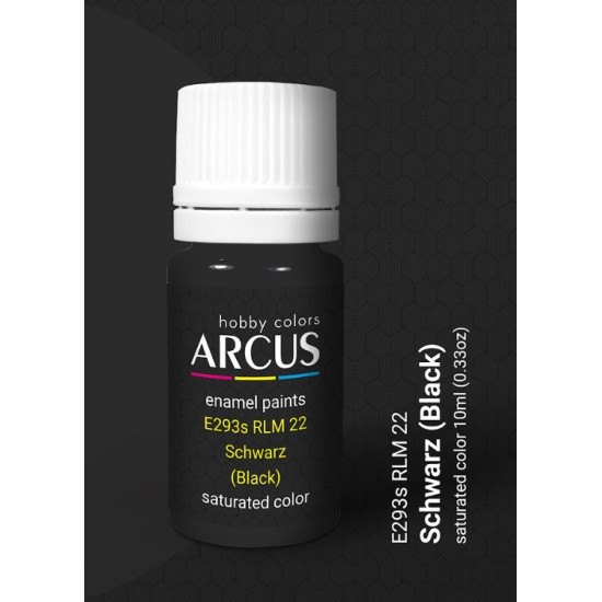 Arcus 293 Enamel Paint Luftwaffe Rlm 22 Schwarz Black Saturated Color