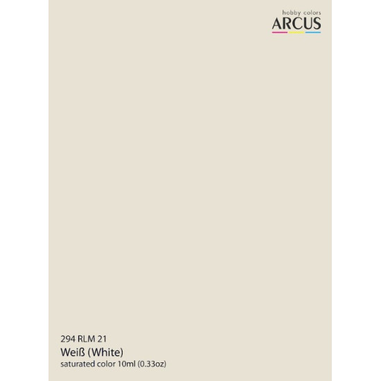 Arcus 294 Enamel Paint Luftwaffe Rlm 21 Weib Saturated Color