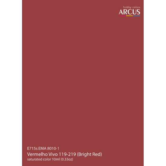 Arcus 715 Enamel Paint Brazilian Air Force Ema 8010 1 Vermelho Vivo 119 219 Bright Red Saturated Color