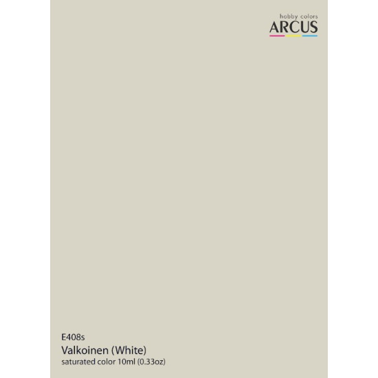 Arcus 408 Enamel Paint Finnish Air Force Valkoinen White Saturated Color