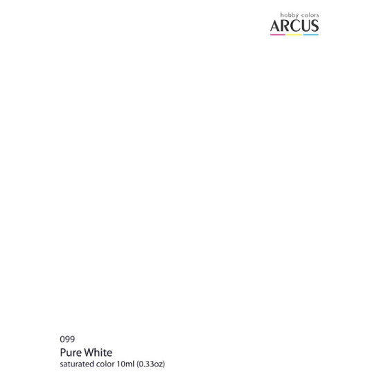 Arcus 099 Enamel Paint General Palette Pure White Saturated Color