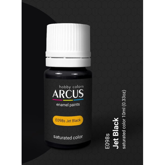 Arcus 098 Enamel Paint General Palette Jet Black Saturated Color