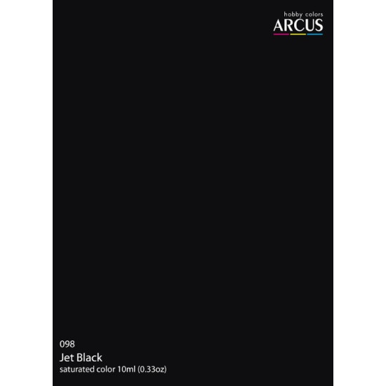 Arcus 098 Enamel Paint General Palette Jet Black Saturated Color