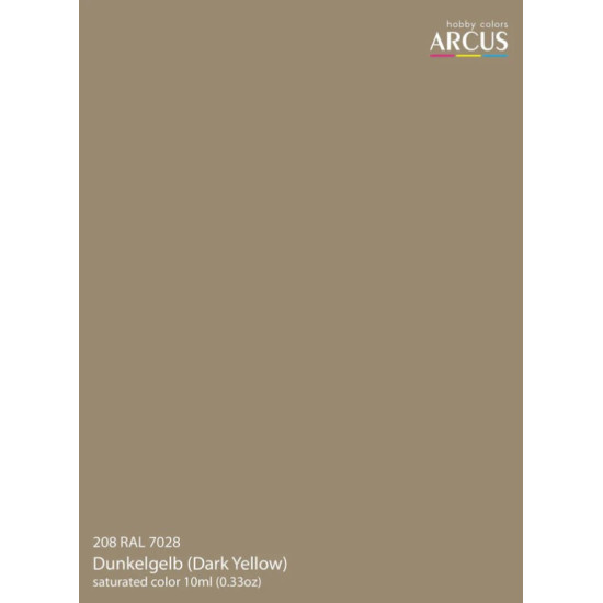 Arcus A208 Acrylic Paint Ral 7028 Dunkelgelb Saturated Color