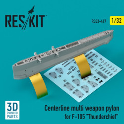 Reskit Rs32-0417 1/32 Centerline Multi Weapon Pylon For F 105 Thunderchief 3d Printing