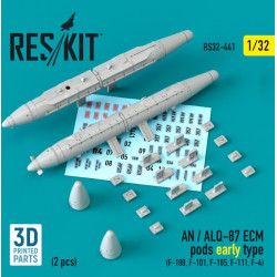 Reskit Rs32-0441 1/32 An Alq 87 Ecm Pods Early Type 2 Pcs F100 F101 F105 F111 F4 3d Printing