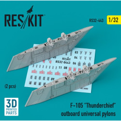Reskit Rs32-0443 1/32 F105 Thunderchief Outboard Universal Pylons 2 Pcs 3d Printing