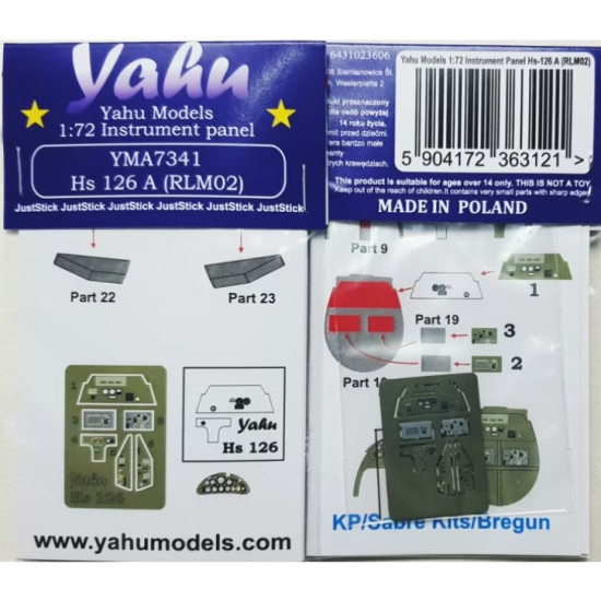 Yahu Model Yma7341 1/72 Hs-126 A-1 Rlm02 For Bregun Accessories For Aircraft