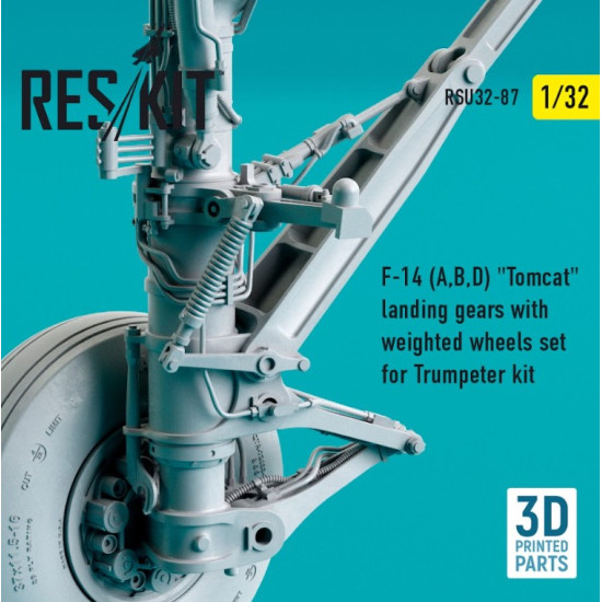 Reskit Rsu32-0087 1/32 F14 A B D Tomcat Landing Gears With Weighted Wheels Set For Trumpeter Kit 3d Printing