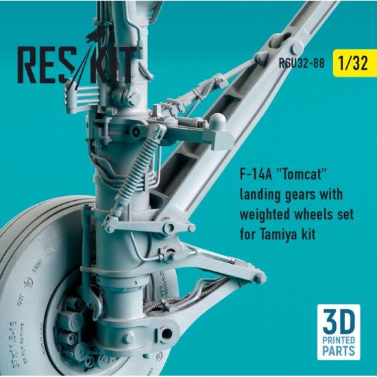Reskit Rsu32-0088 1/32 F14a Tomcat Landing Gears With Weighted Wheels Set For Tamiya Kit 3d Printing