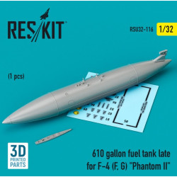 Reskit Rsu32-0116 1/32 610 Gallon Fuel Tank Late For F4 F G Phantom Ii 3d Printing