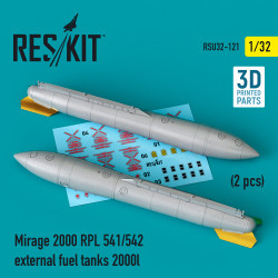 Reskit Rsu32-0121 1/32 Mirage 2000 Rpl 541 542 External Fuel Tanks 2000lt 2 Pcs 3d Printing