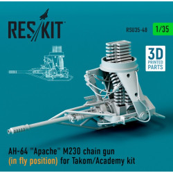 Reskit Rsu35-0048 1/35 Ah 64 Apache M230 Chain Gun In Fly Position For Takom Academy Kit 3d Printing